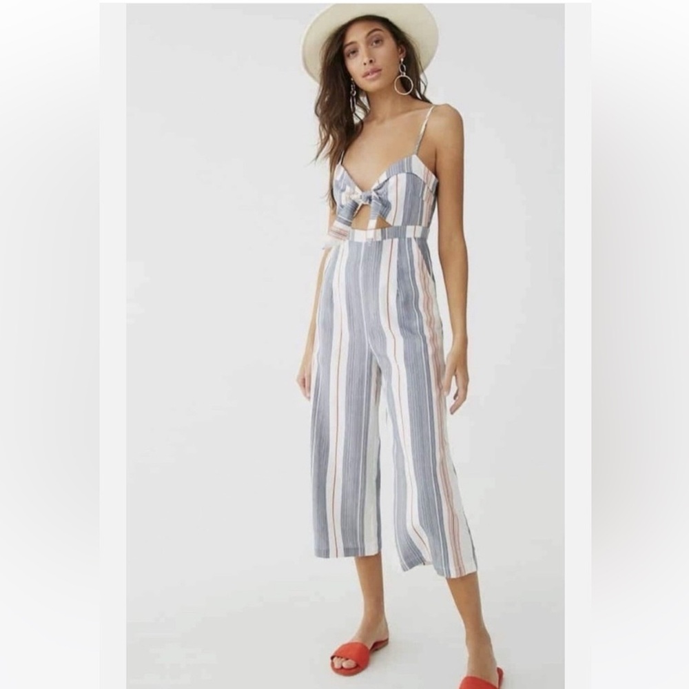 Forever 21 Blue and White Striped Jumpsuit